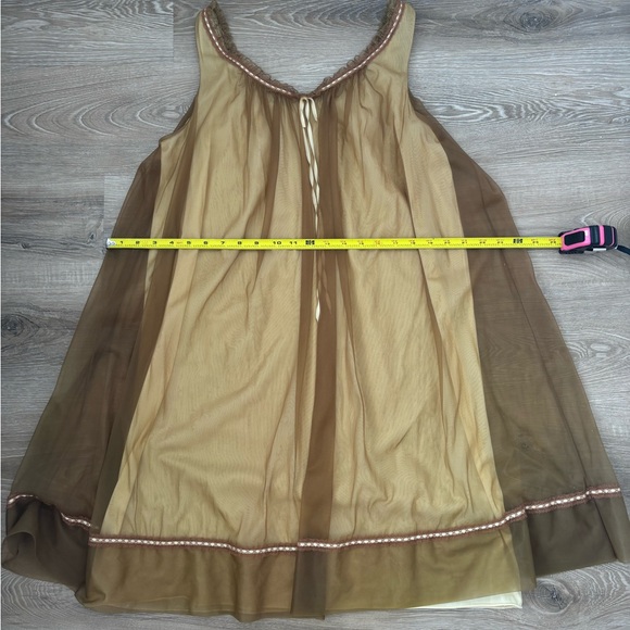 VINTAGE 1960s Vanity Fair Brown Lace Chiffon Nightgown Nightie Dress Sabrina - Picture 5 of 9